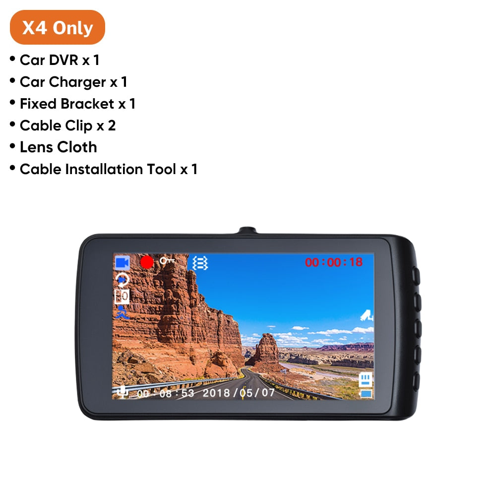 Full HD 1296P/1080P Car DVR Dash Camera with 4 Inch IPS LCD Screen