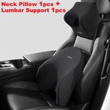 Universal Car Lumbar Support & Neck Pillow - Comfort Enhancing Memory Foam Cushions