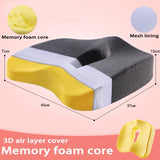 Memory Foam Cushion - Lumbar Support & Comfort for Office Chair, Car Seat, and More