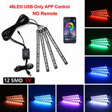 Multi-Color LED Car Interior Lighting Kit with Music Control & Wireless Infrared Control