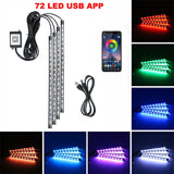 Multi-Color LED Car Interior Lighting Kit with Music Control & Wireless Infrared Control