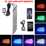 Multi-Color LED Car Interior Lighting Kit with Music Control & Wireless Infrared Control