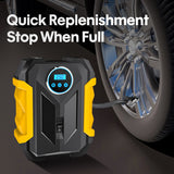 Portable air compressor for car tires.