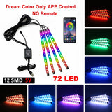 Multi-Color LED Car Interior Lighting Kit with Music Control & Wireless Infrared Control