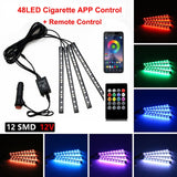 Multi-Color LED Car Interior Lighting Kit with Music Control & Wireless Infrared Control