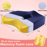 Premium Memory Foam Seat Cushion - Lumbar Support and Comfort