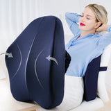 Memory Foam Cushion - Lumbar Support & Comfort for Office Chair, Car Seat, and More