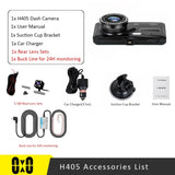 Super Night Vision Dash Cam with 4" LCD Screen and 170° Wide-Angle 6G Lens