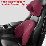 Universal Car Lumbar Support & Neck Pillow - Comfort Enhancing Memory Foam Cushions