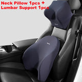 Universal Car Lumbar Support & Neck Pillow - Comfort Enhancing Memory Foam Cushions