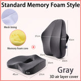 Memory Foam Cushion - Lumbar Support & Comfort for Office Chair, Car Seat, and More