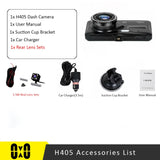 Super Night Vision Dash Cam with 4" LCD Screen and 170° Wide-Angle 6G Lens