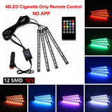 Multi-Color LED Car Interior Lighting Kit with Music Control & Wireless Infrared Control