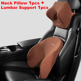 Universal Car Lumbar Support & Neck Pillow - Comfort Enhancing Memory Foam Cushions