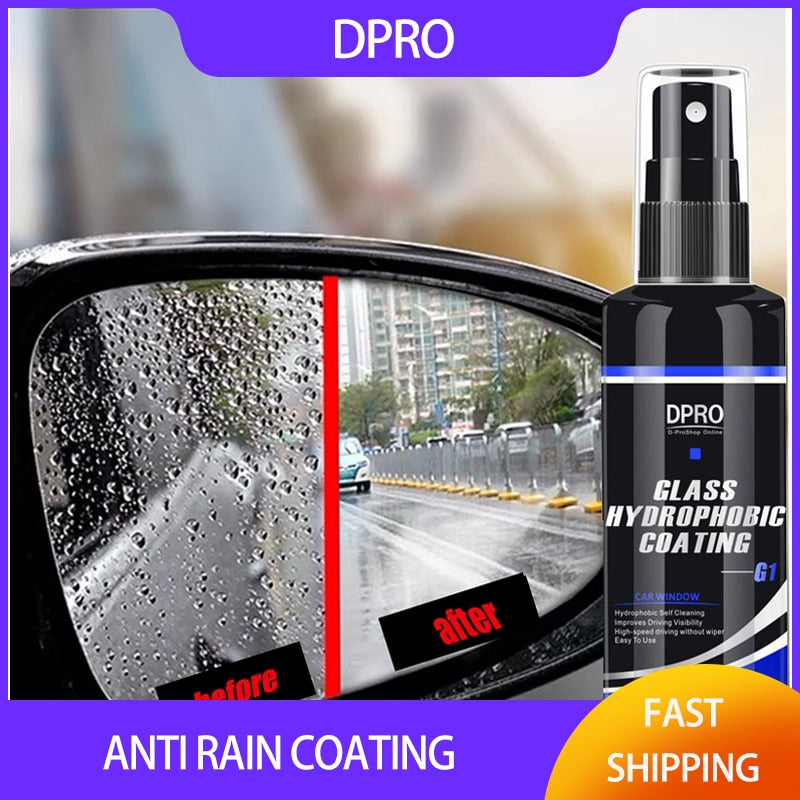 Hydrophobic Glass Coating - Anti-Rain Nano Spray for Windows & Mirrors